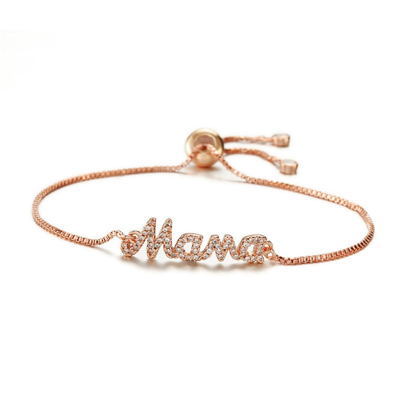 Mama Charm Bracelets For Mother Adjustable Chain