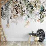 Blatt-Schmetterlings-Blumen-Tapete für die Wanddekoration zu Hause