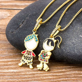 Family Rainbow Boy Girl Kids Pendant Chain Necklace