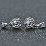 White Gold Plated Diamond Stud Earrings: Shine with Elegance