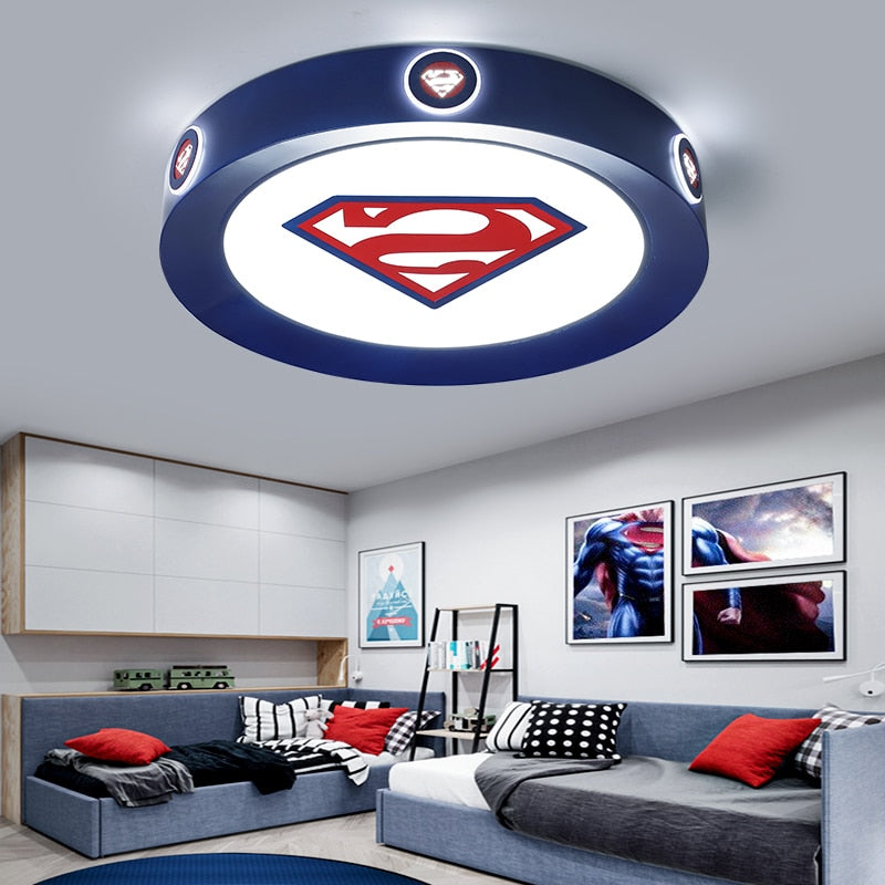 Plafonnier pour enfants Superman / Captain America | Lumières de décor de chambre d'enfants