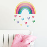 Adesivi murali arcobaleno con cuori d'amore per la cameretta dei bambini