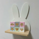 Bunny Rabbit Shape Wooden Wall Shelf