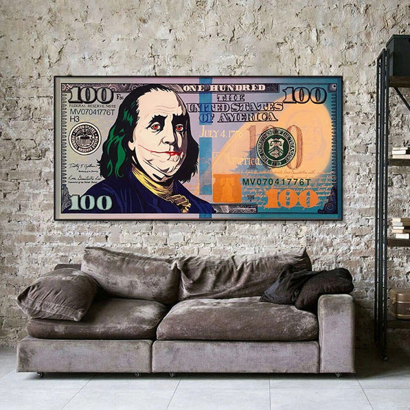 Dollar Bill Poster - Unique Joker Wall Art
