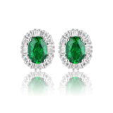 Emerald Moissanite Diamonds Stud Earring