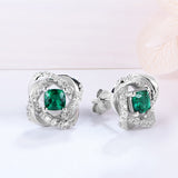 Vintage Emerald Lab Grown Diamonds Studs - Timeless Beauty