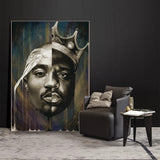 Célèbre rappeur chanteur Portrait de Tupac Art mural sur toile