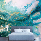 Blaue Landschaftsspritzer-Tintentapete für die Wanddekoration zu Hause