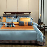 Palace Faux Silk Luxury Large Jacquard with Embroidery Bedding set