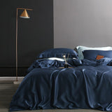 Beauty 100% Silk Dark Blue Bedding Set Silk Healthy Skin Luxury Duvet Cover Bed Linen Double Queen King Set