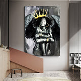 Africa Angel Queen Black Girl Canvas Wall Art