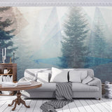 Foggy Forest Natural Scenery Wallpaper for Home Wall Decor