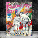 Banksy Canvas Art - Suivez votre coeur Graffiti Poster