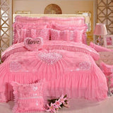 Oriental lace wedding luxury royal Bedding set