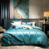 Abstract Art Marble Embroidery Bedding Set