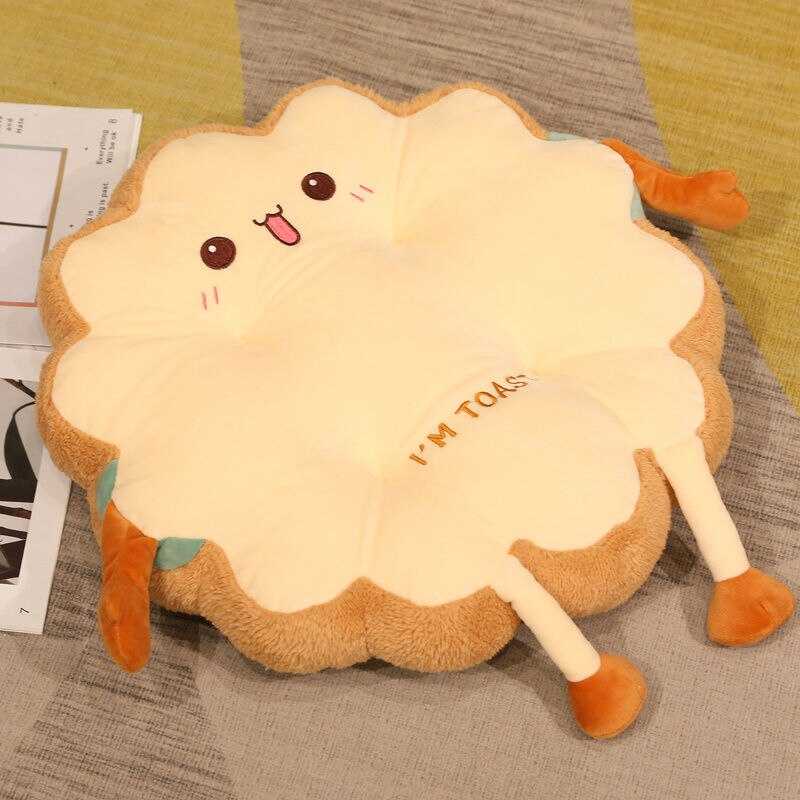 40cm Simulation Bread Toast Seat Cushion | Stuffed Memory Foam Sliced Bread Food Pillow for Chair