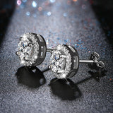 Rhodium Plated Diamond Earrings - Stunning Collection