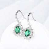 Emerald Moissanite Drop Earrings