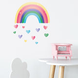 Stickers Muraux Coeur d'Amour Arc-en-Ciel pour Chambre de Bébé