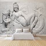 Ancient Theme Mountain Carving Wallpaper for Home Wall Decor