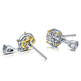 White Gold Plated Diamond Stud Earrings: Shine with Elegance