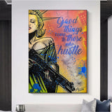 Scarface Girl Abstract Graffiti Art Movie Quote Canvas Panting For Home Decor Say Hello To Little Friend Wall Posters Prints