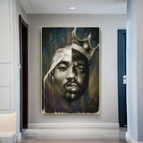 Célèbre rappeur chanteur Portrait de Tupac Art mural sur toile