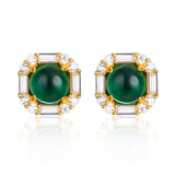 Emerald Moissanite Gemstone Earrings: Exquisite