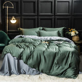 Luxury 100% Silk Beauty Bedding Set Silk Duvet Cover Set Flat Sheet Bed Linen Pillowcase For Home Bed Set 4pcs