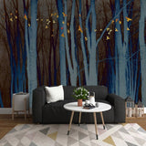 Retro Forest Wallpaper Mural - Transform Your Space