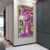 Pink Panther Canvas Art: Exquisite Handcrafted Delight