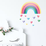 Adesivi murali arcobaleno con cuori d'amore per la cameretta dei bambini