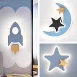 Rocket Moon Star Wall Lamp | Kid's room Lighting Decor