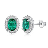 Emerald Moissanite Diamonds Stud Earring