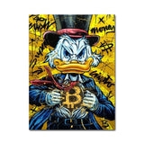 Graffiti Disney Scrooge Mcduck Canvas Painting Poster