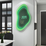 Light luxury electronic clock wall-mounted digital clock simple modern wall clock living room home fashion perpetual calendar