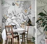 Tropical Rainforest Plants Wallpaper for Home Wall Decor