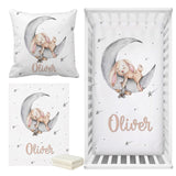 Sleeping Bunny Baby Name Crib Bedding Set | Baby Shower Gift Bedding Set