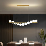Modern Long Glass Ball Chandelier with G9 LED