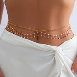 Luxury Rhinestone Tassel Butterfly Belly Chain - Summer Body Jewelry