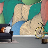 Geometric Colourful Leaf Effect Wallpaper for Home Wall Decor