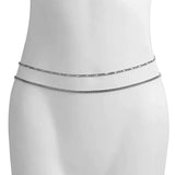 Hip Hop Herren Damen Bauchkette in Silber für sexy minimalistischen Stil