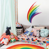 Watercolor Brush Rainbow with Dots Wall Stickers
