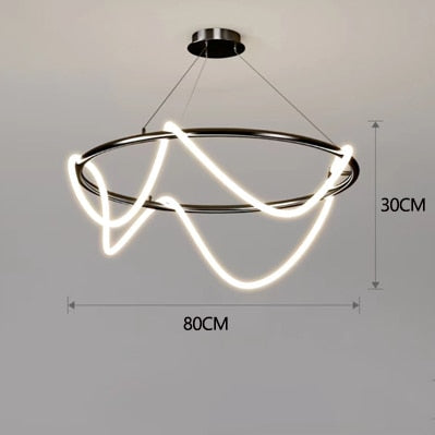 Lustre LED moderne à long tuyau pour salle à manger