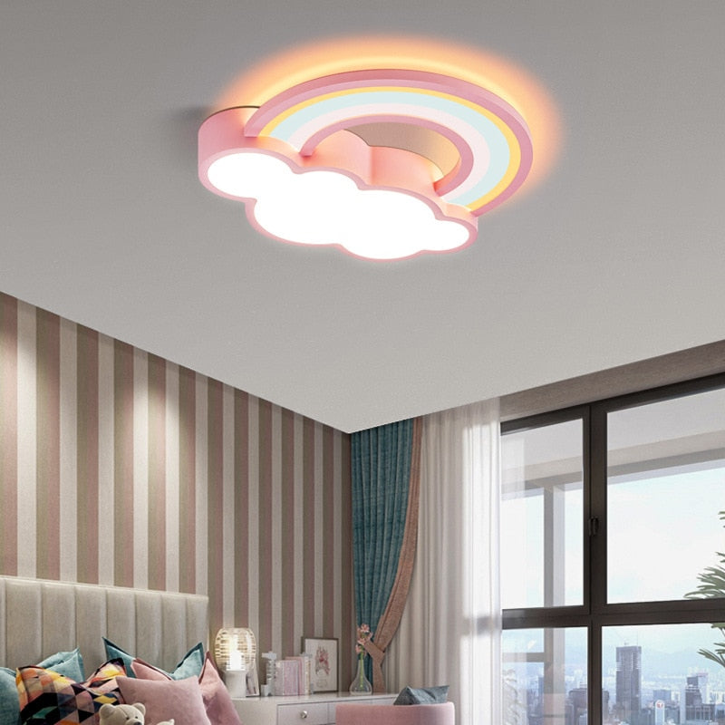 plafonnier arc-en-ciel nuage pour filles | Lumières de décor de chambre d'enfants