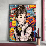 Audrey Hepburn Diamonds Canvas Art: Elegant and Timeless