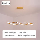 Modern LED Pendant Lamp, Dimmable Black Gold Chandelier