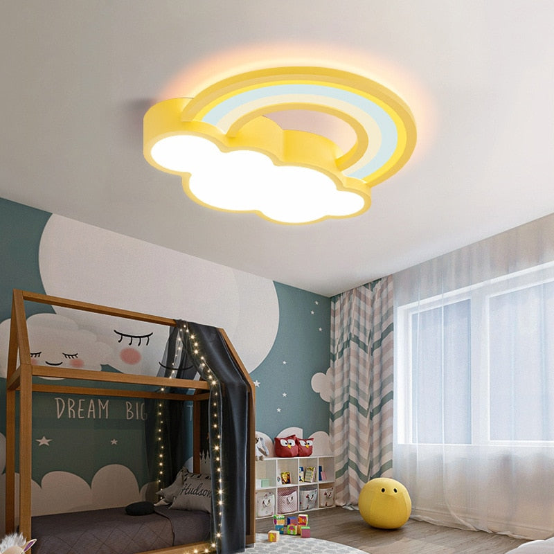 plafonnier arc-en-ciel nuage pour filles | Lumières de décor de chambre d'enfants