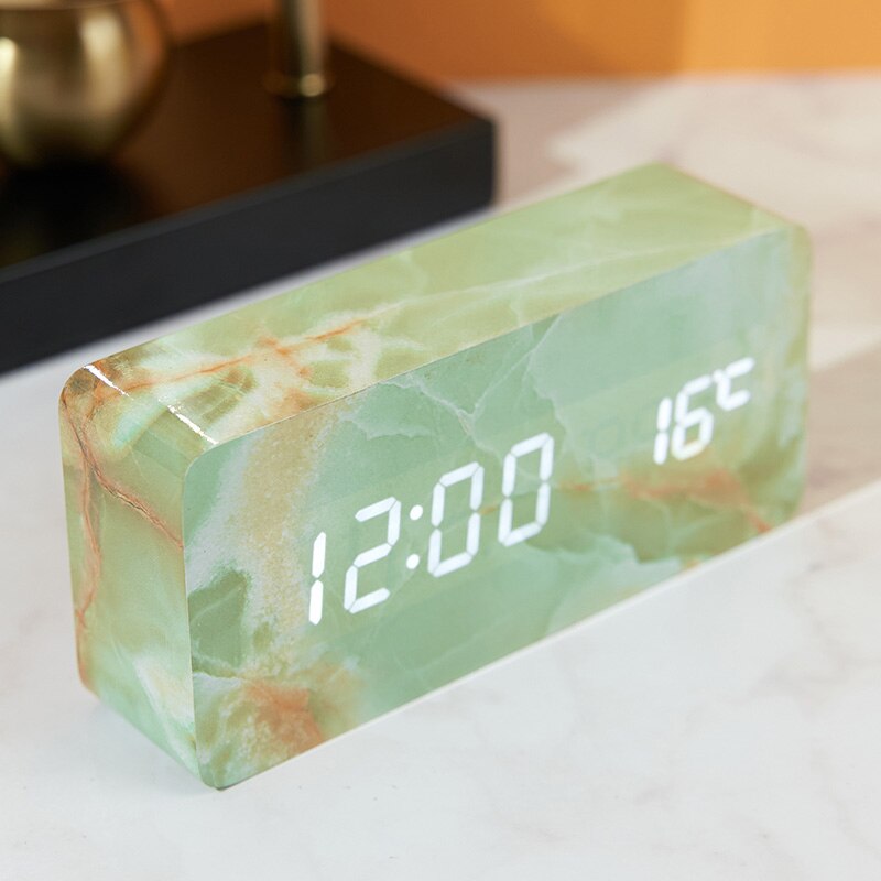 Imitation Pattern Electronic Marble Alarm Clock