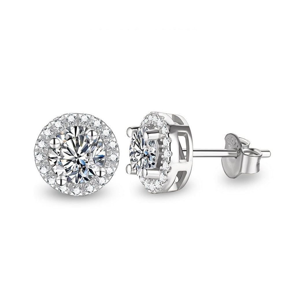 Rhodium Plated Diamond Earrings - Stunning Collection